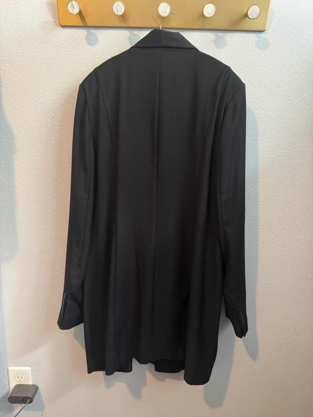 long tall sally Black Satin-Trim Blazer Dress Sz 16 - Picture 2 of 7